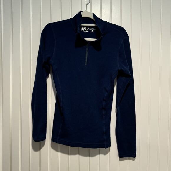 Minus 33 Midweight Quarter Zip Pullover Navy Blue Size Small - Picture 2 of 5
